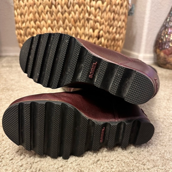 SOREL WOMEN'S FIONA OTK LUX Over the Knee Leather Boot Wine Burgundy Size 7 - Picture 7 of 14